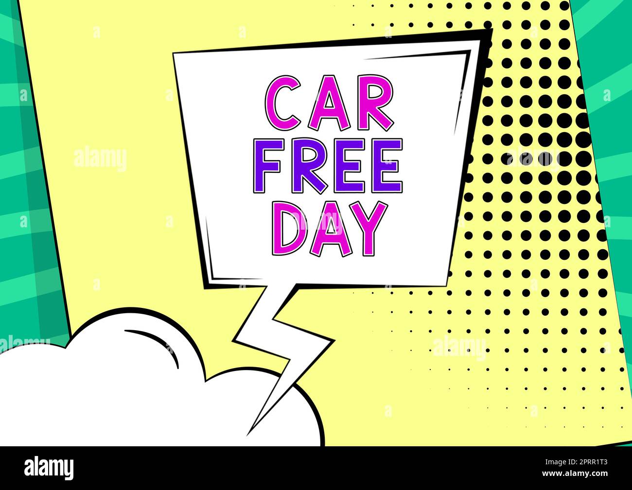 Konzeptdarstellung Car Free Day. Business Showcase Umweltschutz-Weltkampagne zur Vermeidung von Umweltverschmutzung Stockfoto