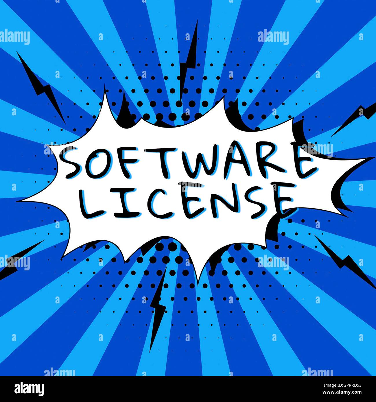 Textschild mit Softwarelizenz, konzeptueller Fotozustellung eines Briefes oder Pakets schneller und teurer Thinking New Writing Concepts, Breakin Stockfoto