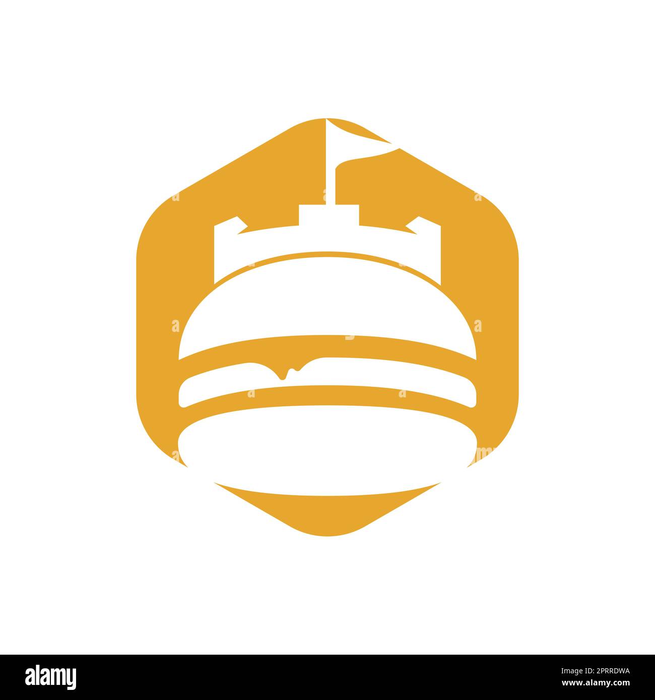Burger Castle Vektor-Logo-Design. Fort Burgher Logo-Design. Stock Vektor
