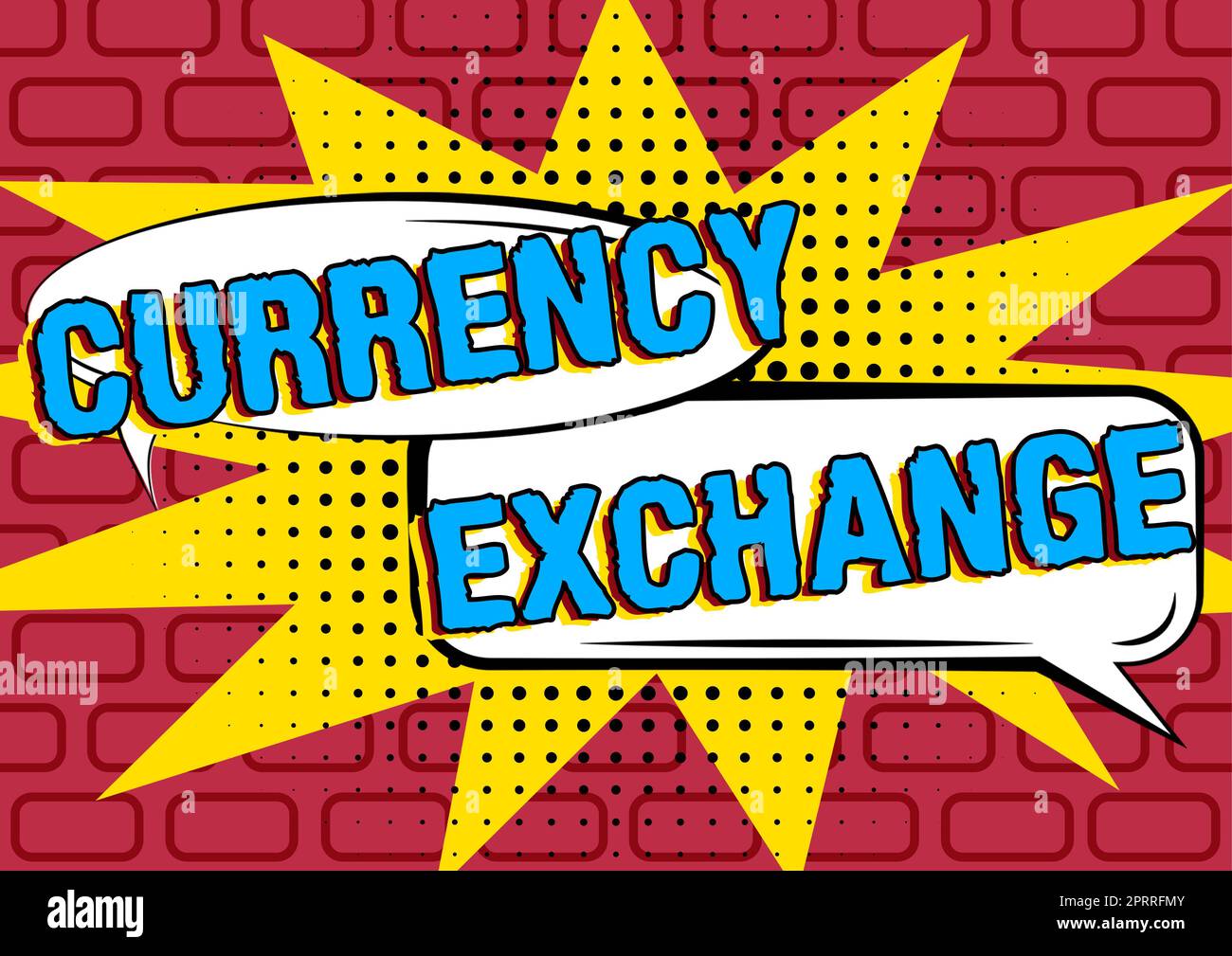 Schreiben mit Text Währungsumtauschprozess zum Wechseln einer Währung in einen anderen Devisen. Geschäftsansatz Prozess des Wechsels einer Währung in einen anderen Devisen Stockfoto