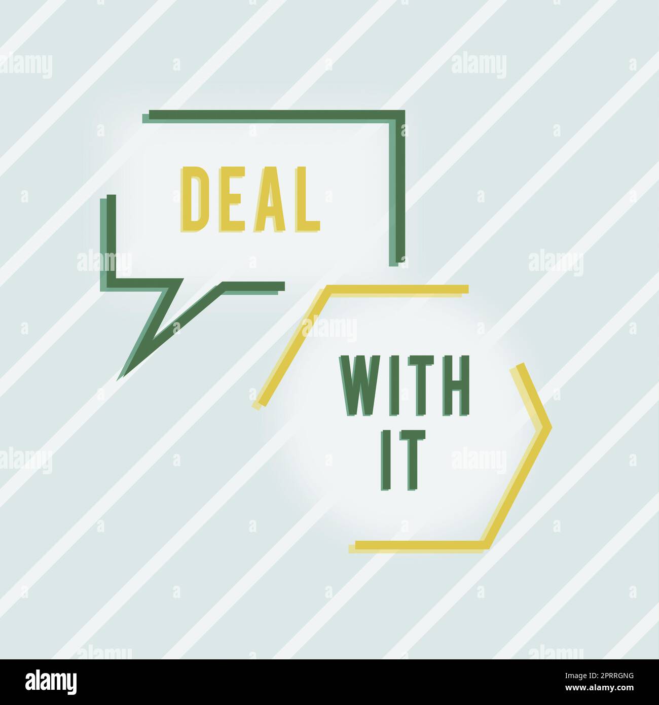 Textunterschrift, die „Deal With IT“ darstellt. Konzeptuelle Fotos passen sich einer bestimmten Situation an und gehen weiter Stockfoto