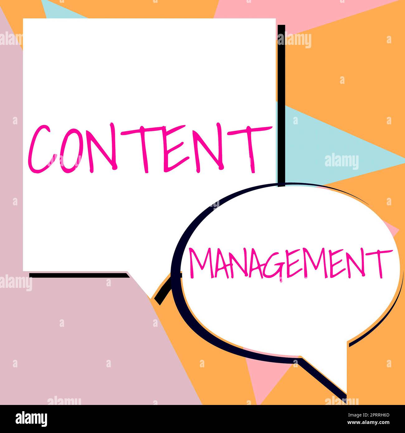 Handschriftlicher Text Content ManagementProcess, der Informationen zum Verwalten und Veröffentlichen erfasst. Ein Wort über einen Prozess, der Informationen sammelt, verwaltet und veröffentlicht Stockfoto