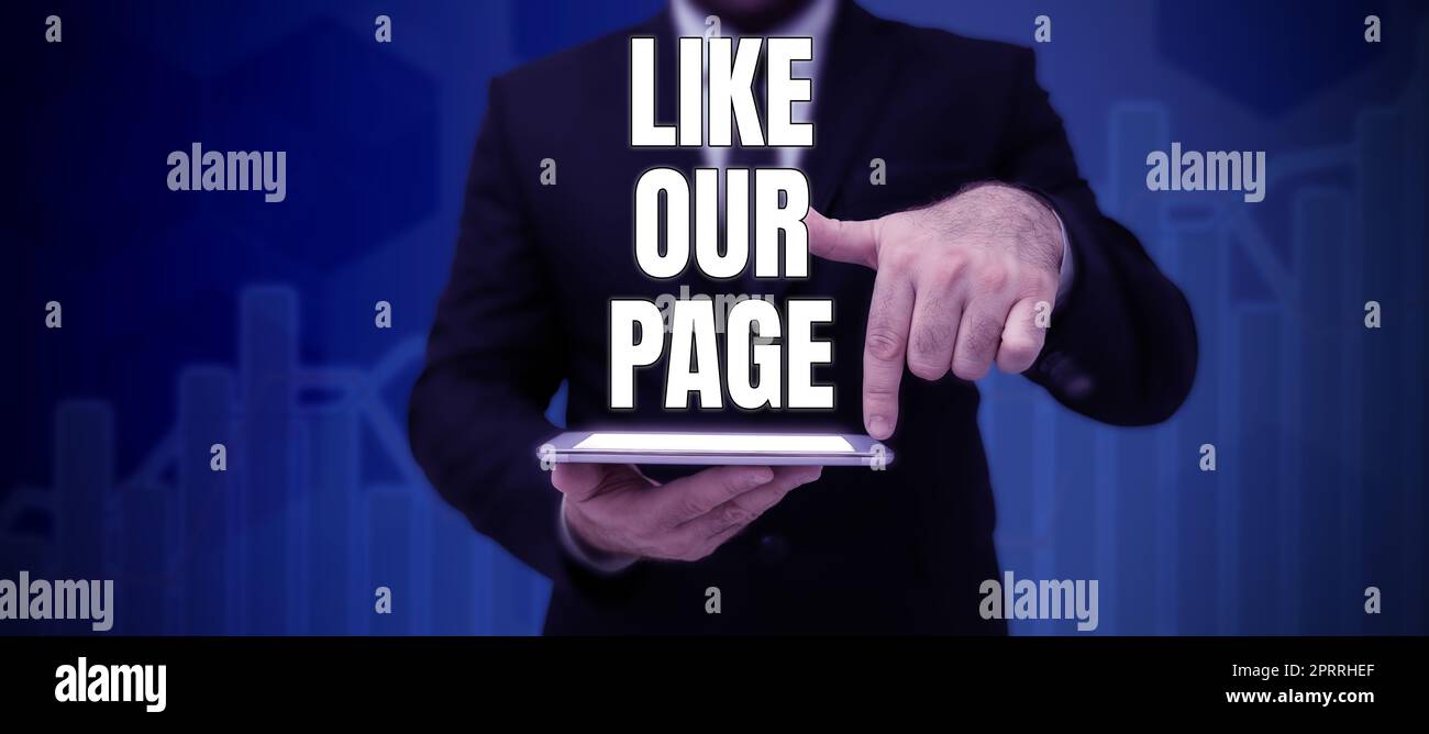 Text, der Inspiration auf unserer Seite mit „Gefällt mir“ markiert. Wort für Folgen Sie uns im Internet Kontakt Suchen Sie nach unserer Website Stockfoto