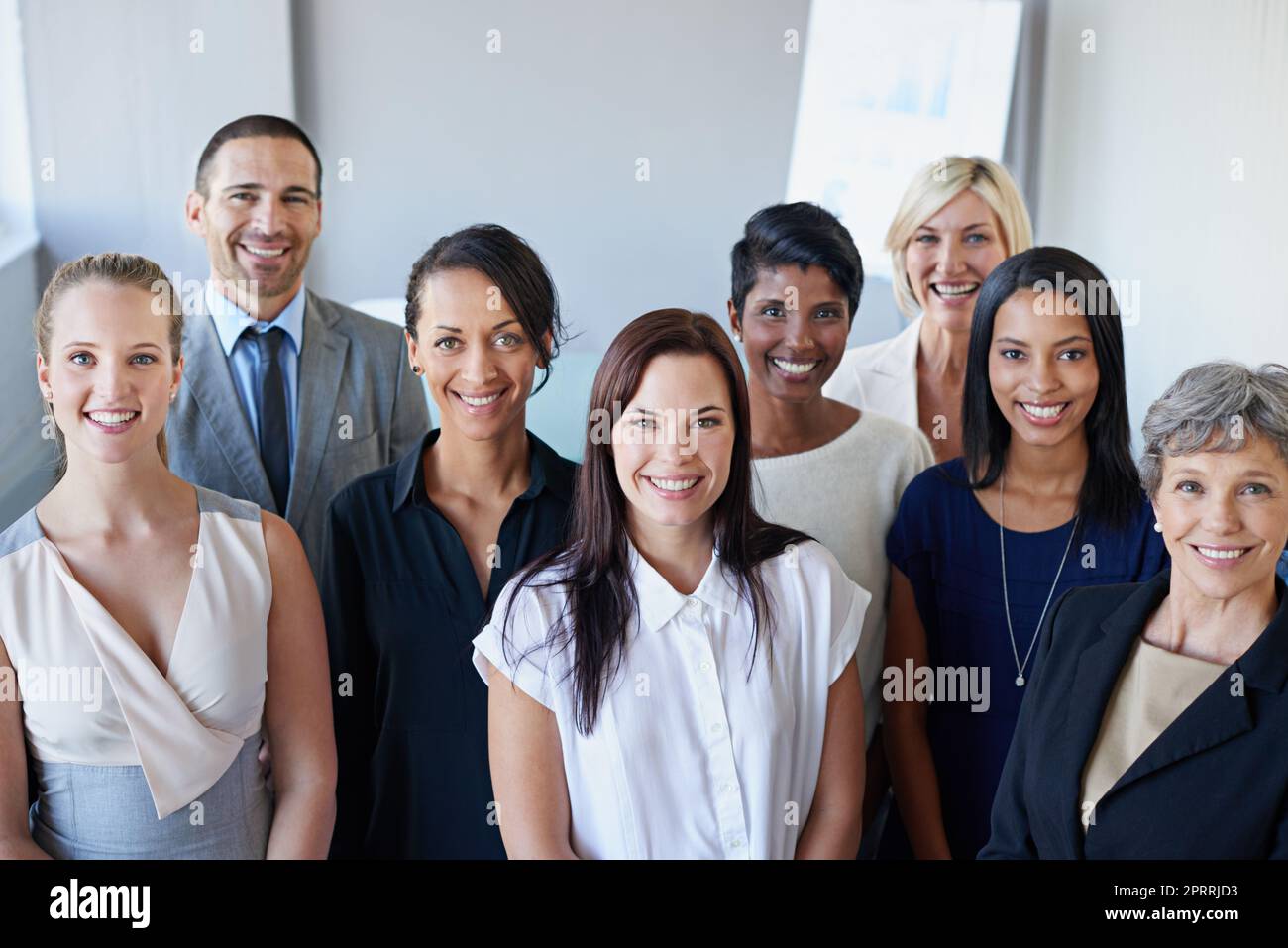 Teamarbeit macht den Traum zum Erfolg. Porträt einer Gruppe von Kollegen zusammen. Stockfoto