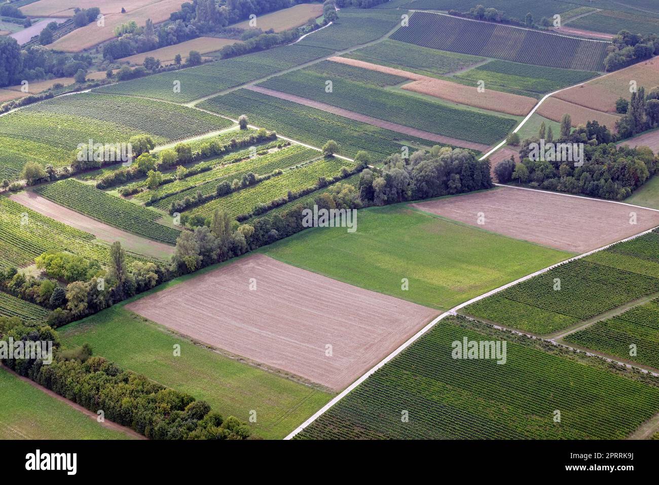 Kulturlandschaft aus der Vogelperspektive Stockfoto