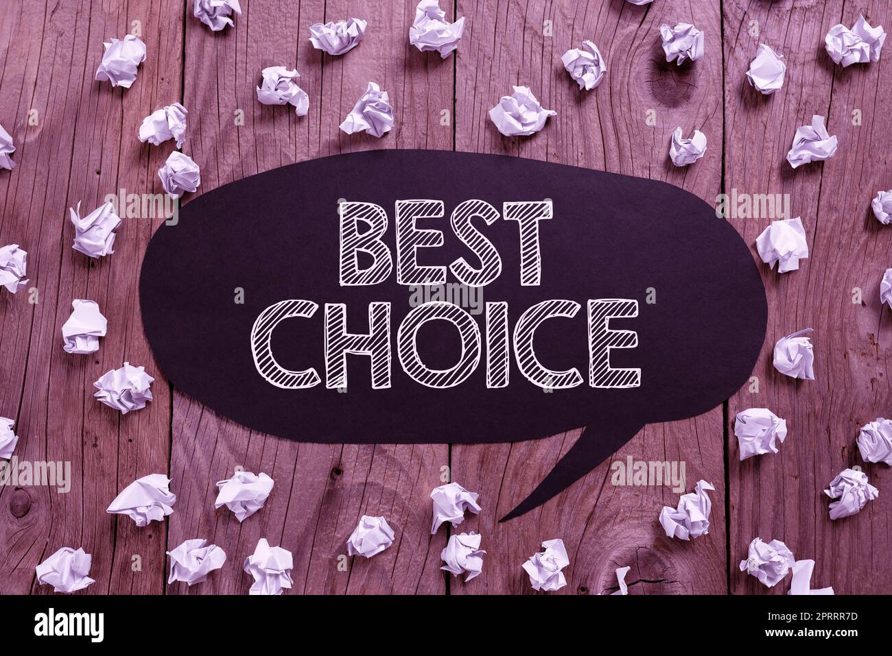 Schild mit der Anzeige „Beste Wahl“. Internet-Konzept Akt der Kommissionierung oder Entscheidung zwischen zwei oder mehr Möglichkeiten Stockfoto