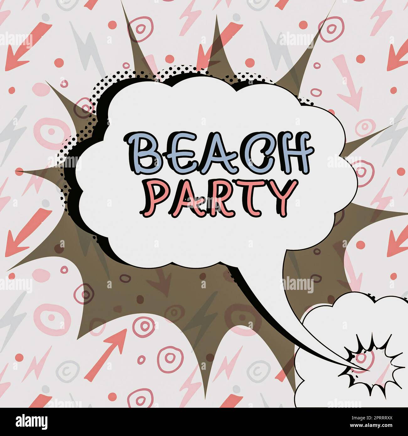 Handschrift Text Beach Party. Wort für kleine oder große Festival am Meer statt in der Regel tragen Bikini Stockfoto