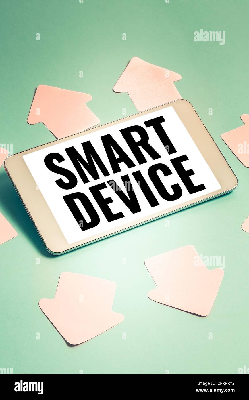 Konzeptionelle Anzeige Smart Device. Wort für elektronische Gadget, das in der Lage, zu verbinden teilen interagieren mit dem Benutzer Stockfoto