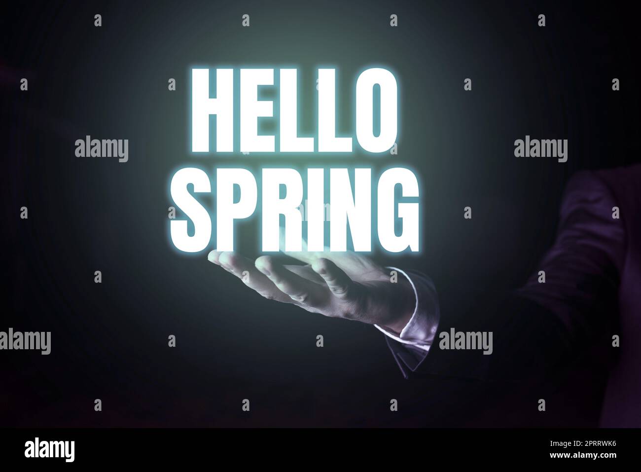 Handschriftstellschild Hallo Frühling, Geschäftsübersicht Begrüßen Sie die Saison nach der Winterblüte der Blumen Stockfoto