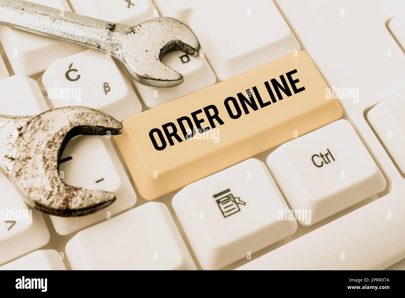 Handschrift Text Online bestellen. Überblick über das Geschäft Waren und Dienstleistungen von den Verkäufern über das Internet kaufen Stockfoto