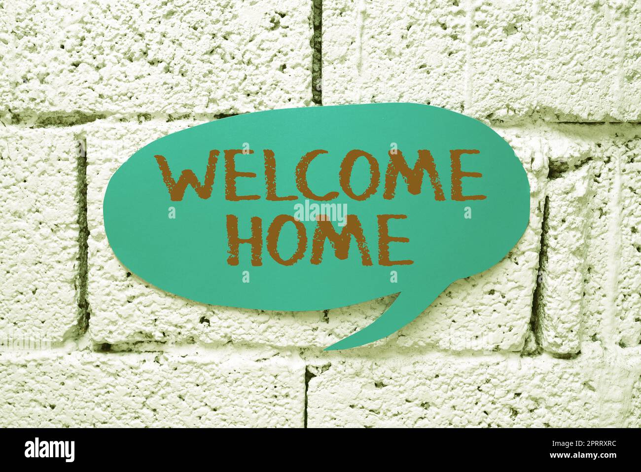 Text zeigt Inspiration Willkommen zu Hause. Geschäftsansatz Ausdruck Grüße Neue Eigentümer Doormat Eintrag Stockfoto