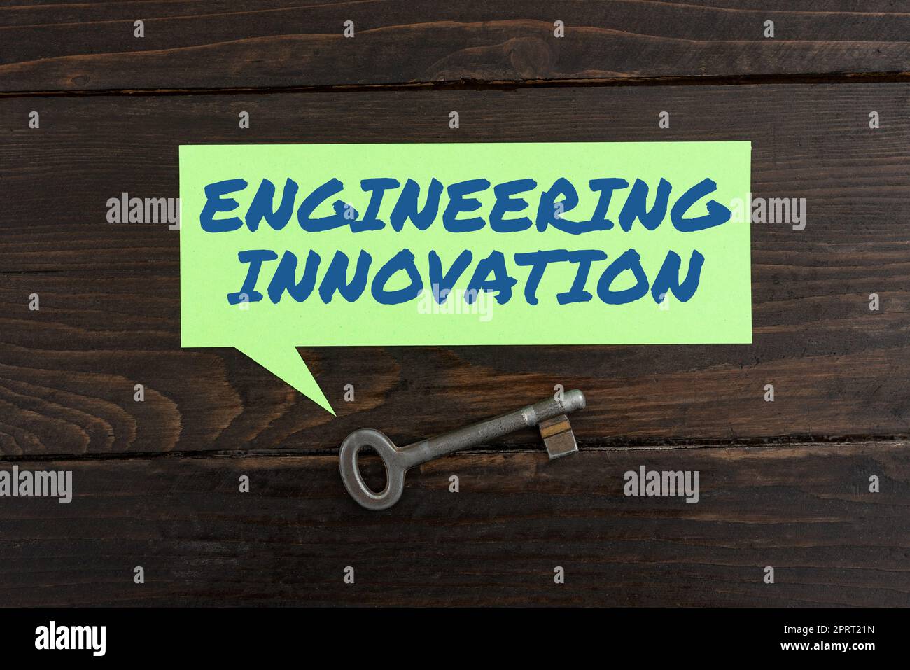 Schild mit der Anzeige „Engineering Innovation“. Business Concept-Prozess in logischer und mathematischer Form ausgedrückt Stockfoto