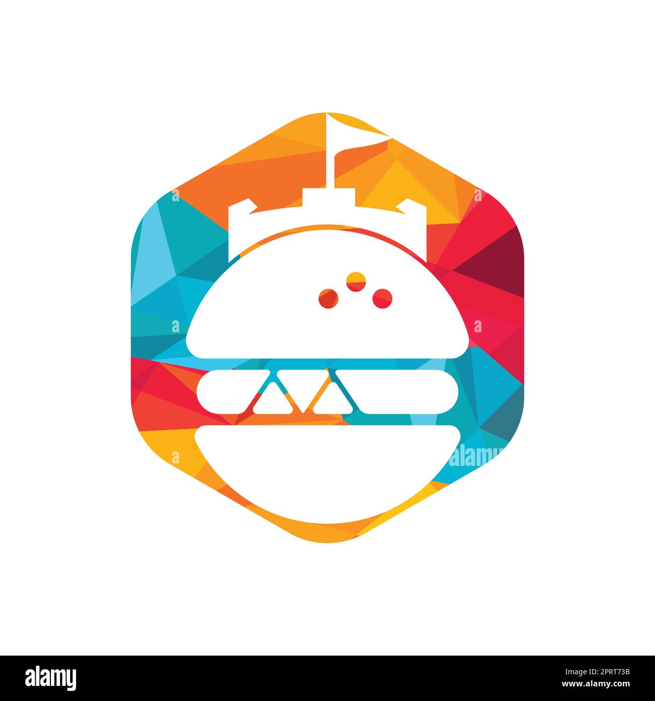Burger Castle Vektor-Logo-Design. Fort Burgher Logo-Design. Stock Vektor