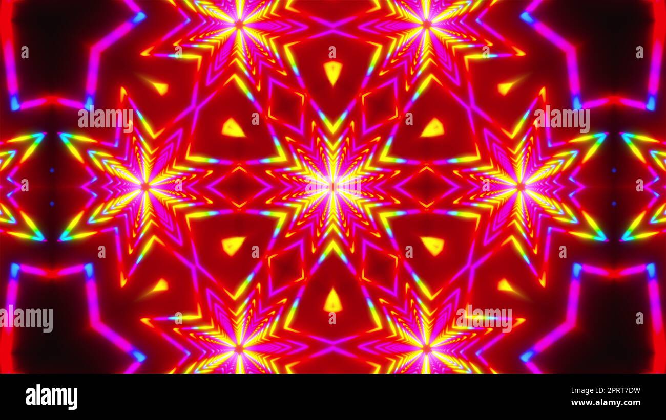 Kaleida Neon. Computer erzeugt 3D Rendering Stockfoto