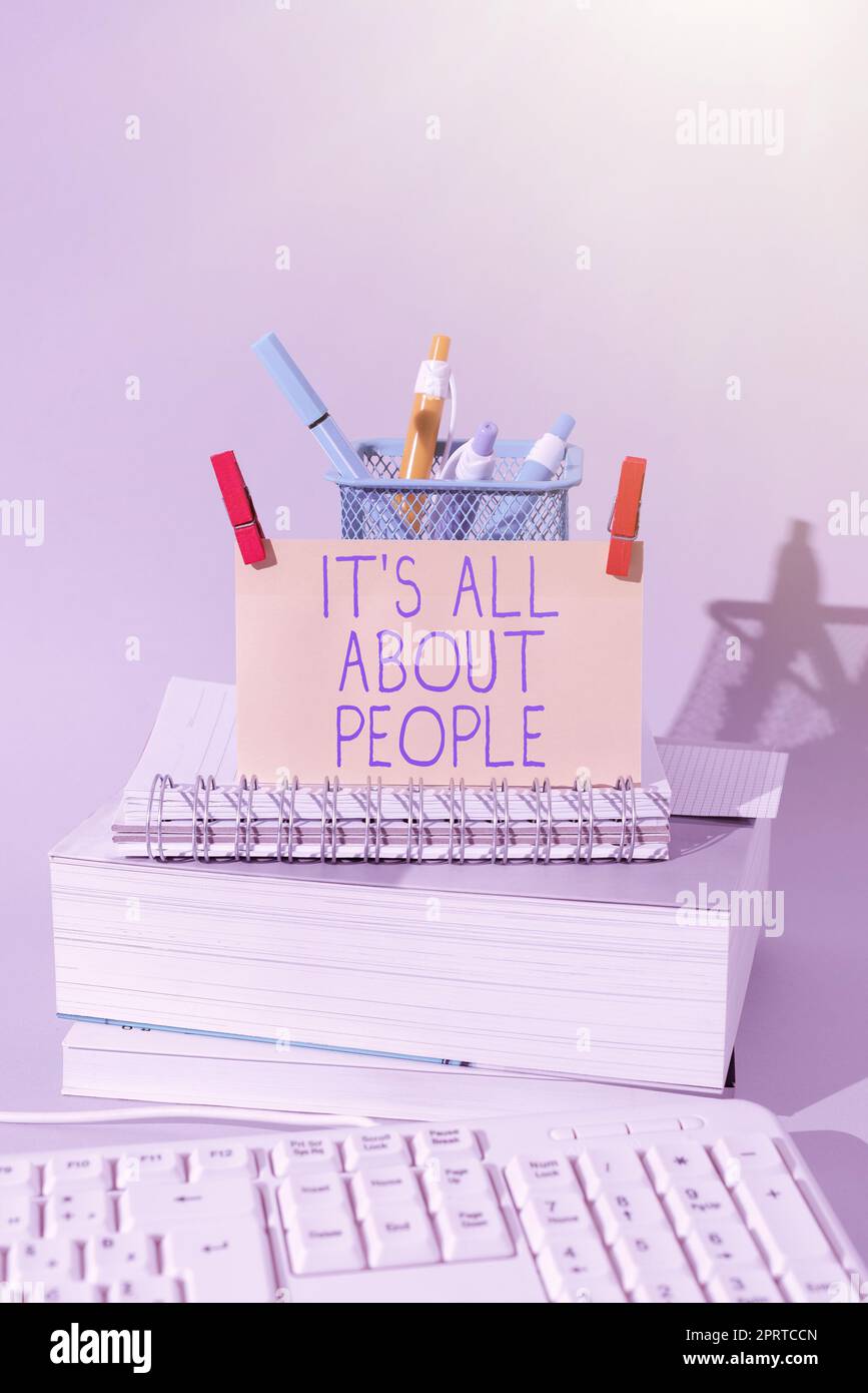 Handschrift Text IT S is All About People. Business Showcase Öffentliche Gesellschaft ganzer Körper von Personen eine Gemeinschaft Stockfoto