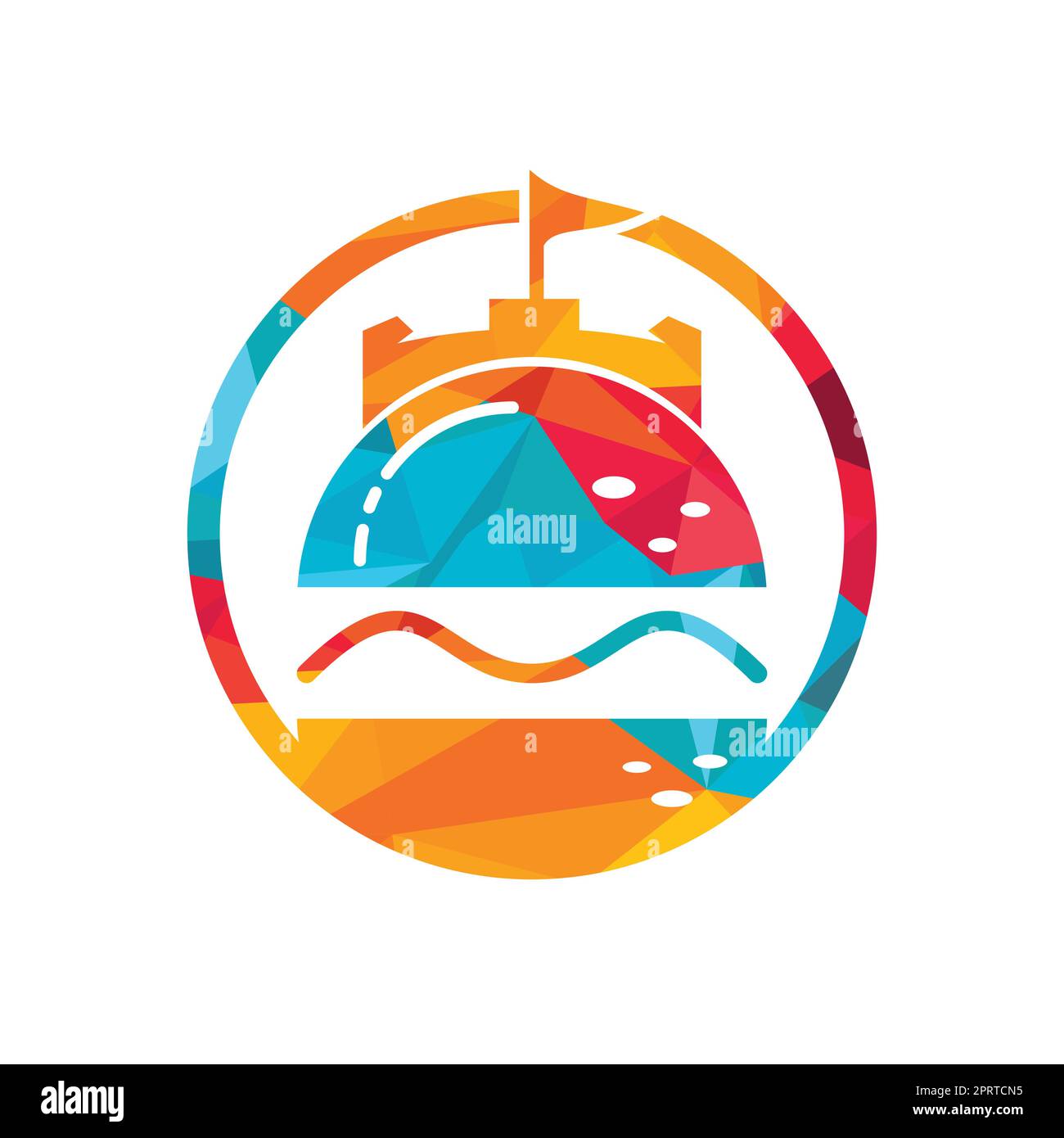 Burger Castle Vektor-Logo-Design. Fort Burgher Logo-Design. Stock Vektor