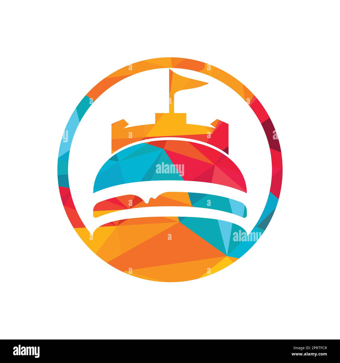 Burger Castle Vektor-Logo-Design. Fort Burgher Logo-Design. Stock Vektor