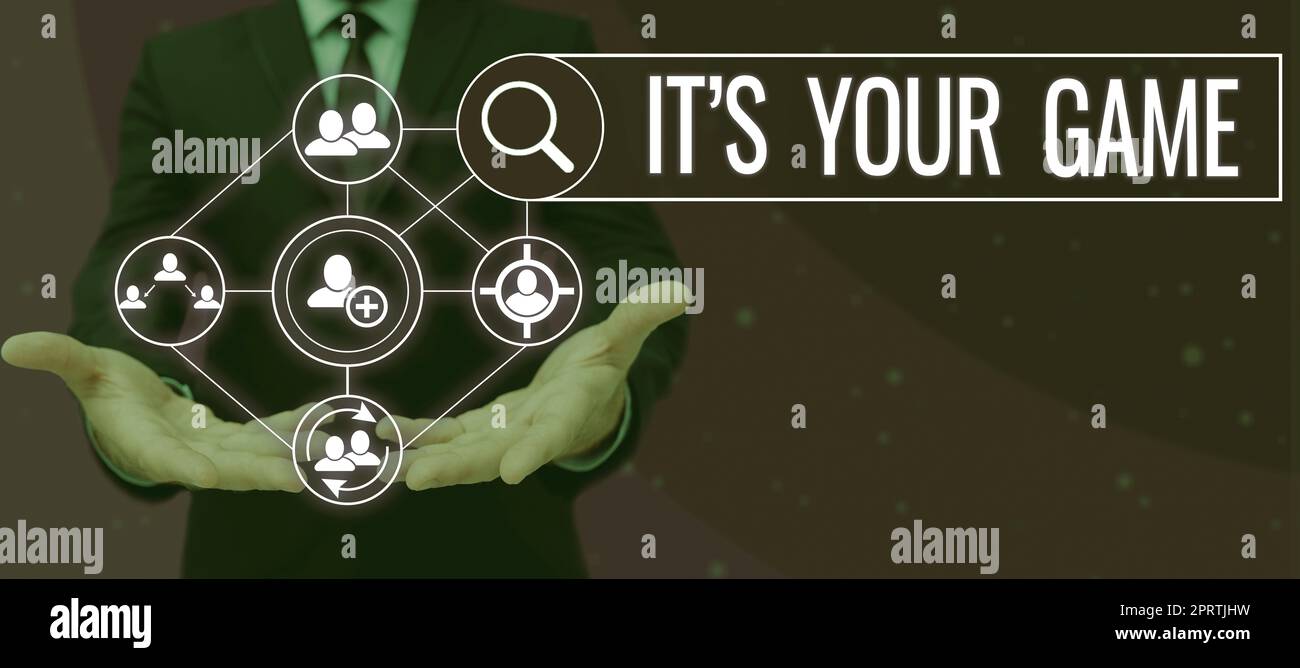 Handschriftliche Texte IT S Your Game. Wort geschrieben auf Sie planen Ihre eigenen Strategien, um Erfolg Freizeit zu erhalten Stockfoto