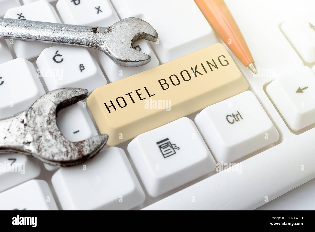 Schreiben Anzeige Text Hotel Buchung, Business Schaufenster Online-Reservierungen Presidential Suite De Luxe Hospitality Stockfoto