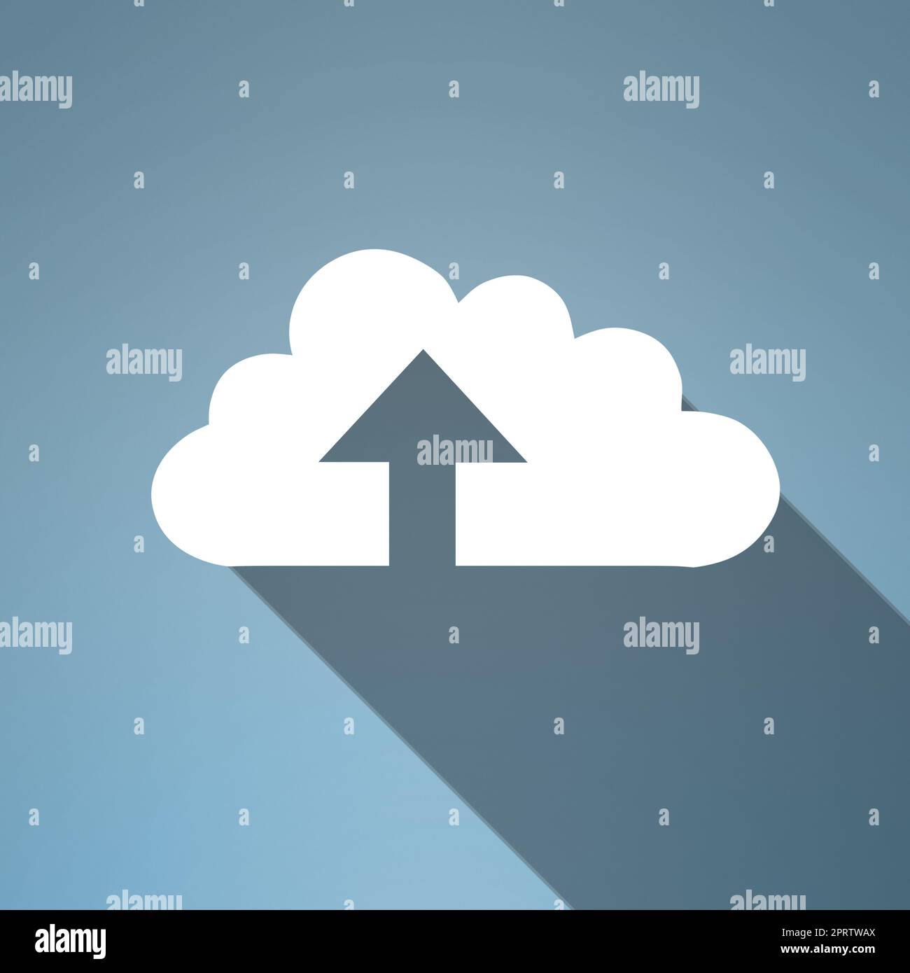 Cloud-Upload. Konzeptuelles Bild, das modernes Cloud-Computing darstellt. Stockfoto