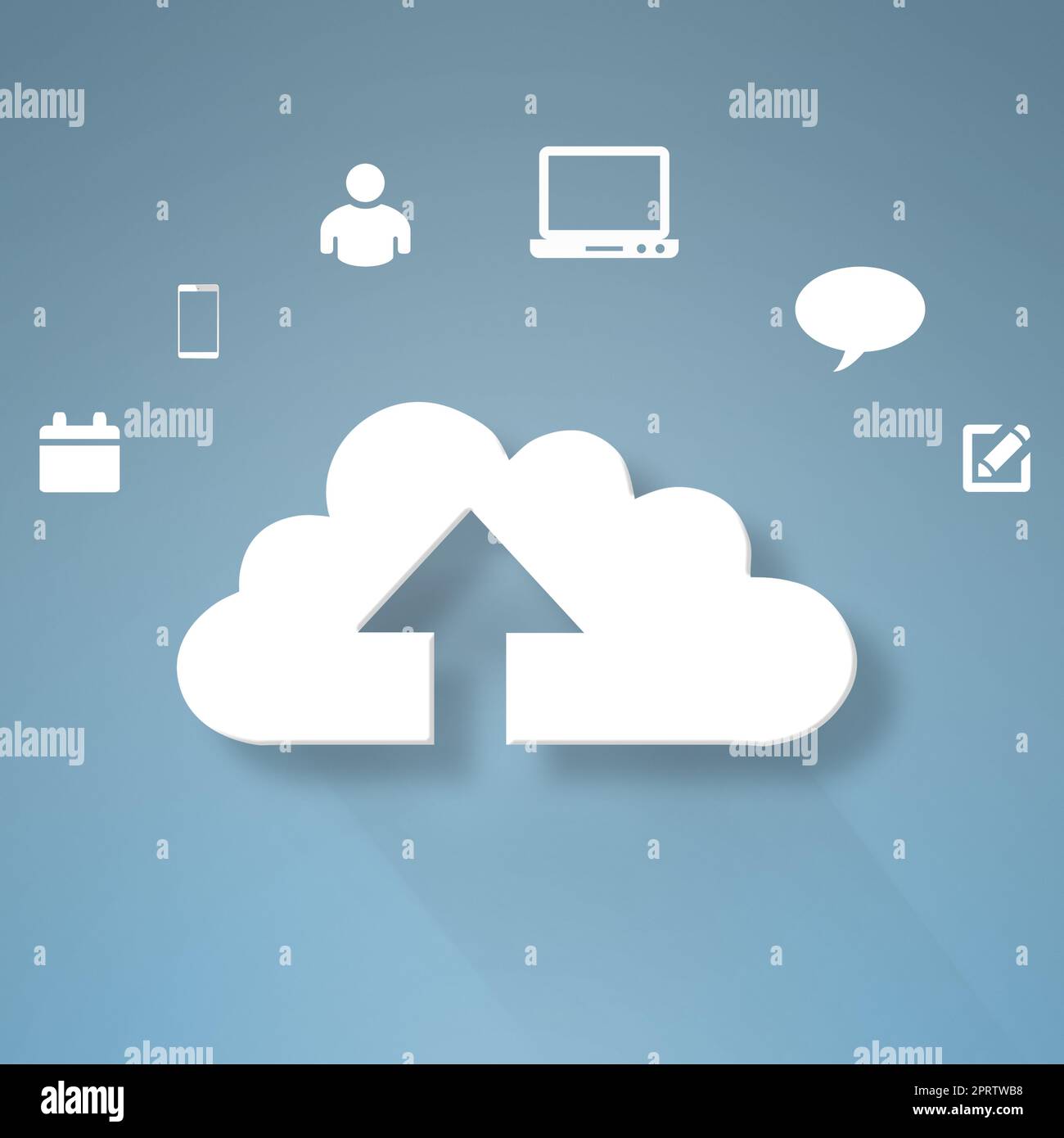 Wer braucht eine Festplatte? Konzeptionelles Image, das modernes Cloud-Computing darstellt. Stockfoto