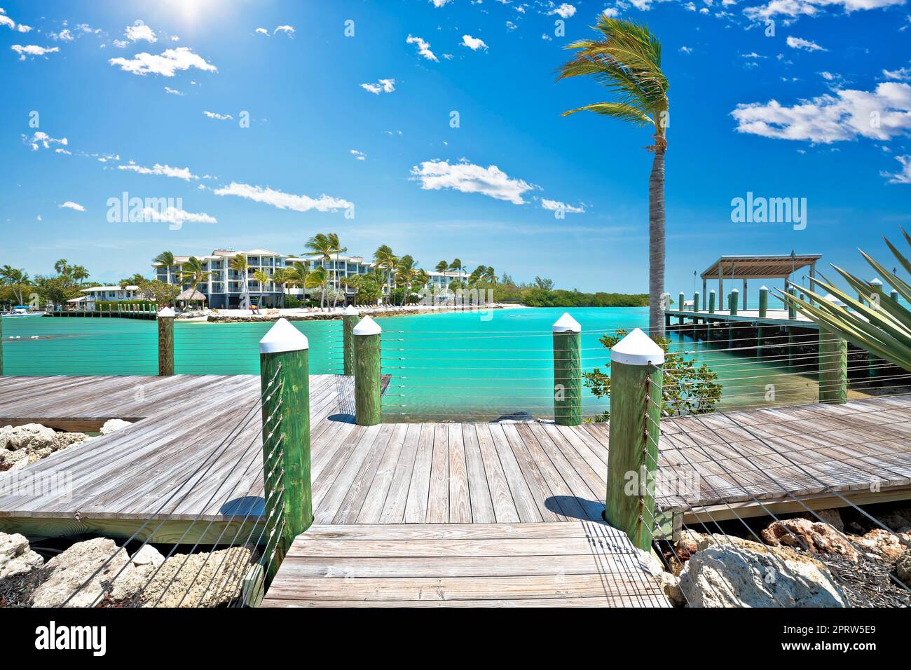 Idyllische türkisfarbene Bucht in Islamorada auf den Florida Keys Stockfoto