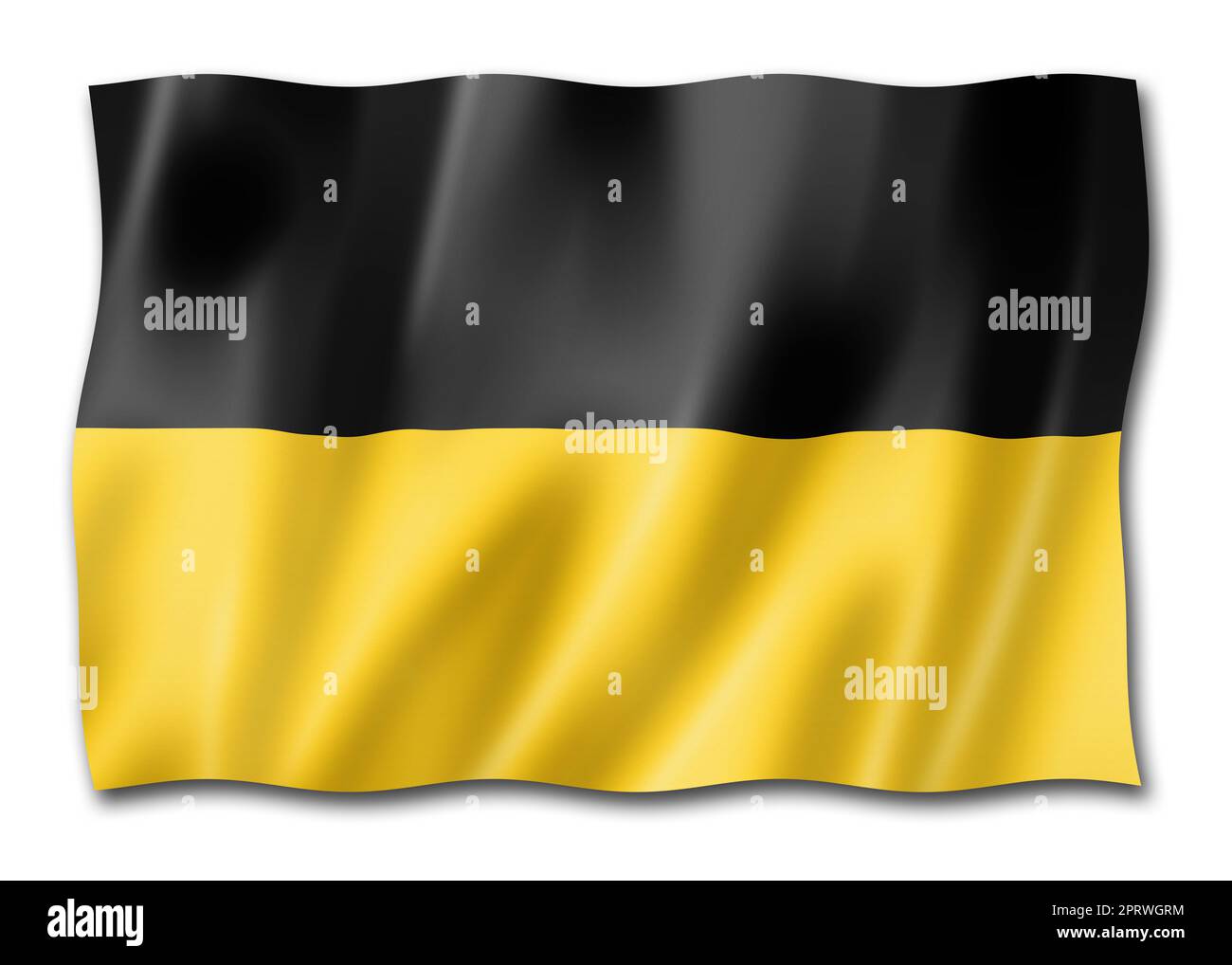 Landesflagge Baden-Württemberg, Deutschland winkende Bannersammlung. 3D-Illustration Stockfoto