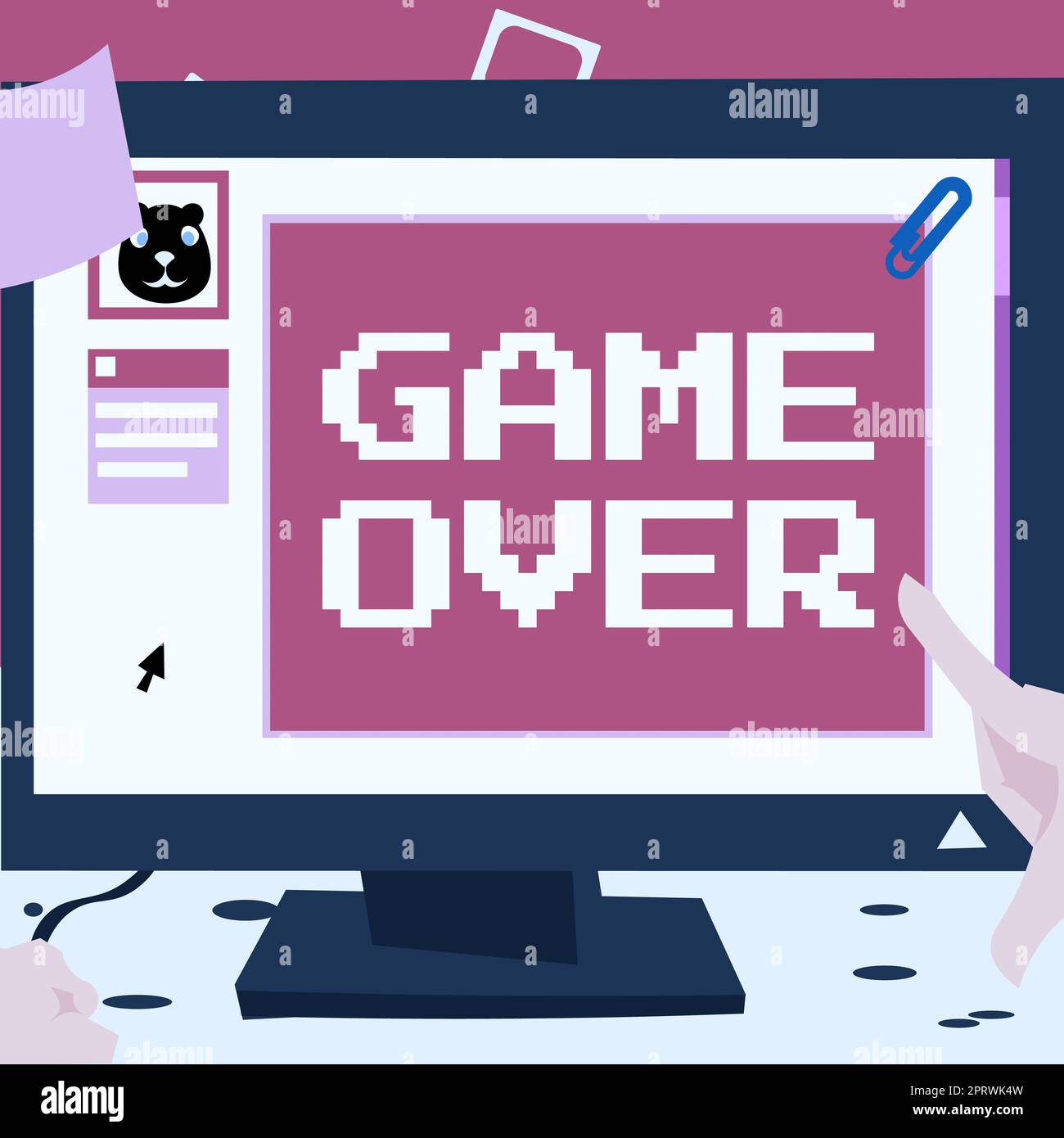 Textschild zeigt Game Over an. Internet-Konzept Eine Situation in einem bestimmten Sport, die sein Finale oder Ende erreichen Stockfoto