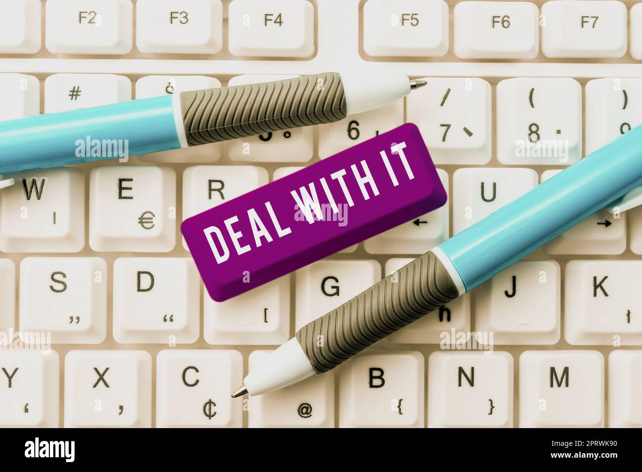 Konzeptuelle Bildunterschrift „Deal With IT“. Geschäftskonzept passt sich einer bestimmten Situation an und geht weiter Stockfoto