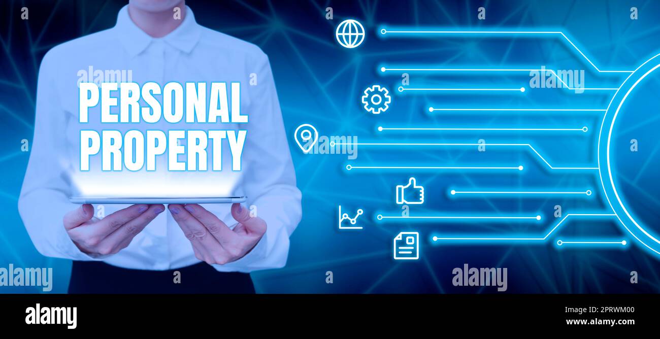 Handschriftlicher Text Persönliche Dinge, die Sie besitzen und die Sie mitnehmen können beweglich. Ein Wort, das auf Dinge geschrieben ist, die Sie besitzen und die Sie mitnehmen können. Beweglich Stockfoto