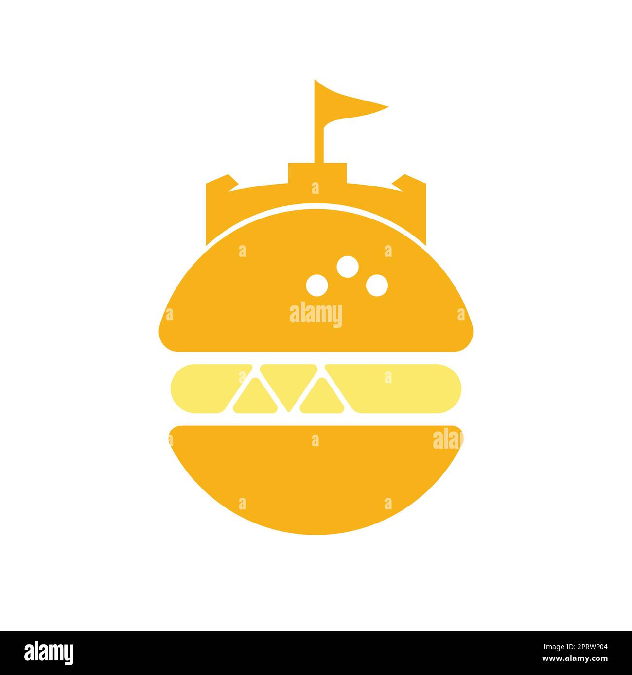 Burger Castle Vektor-Logo-Design. Fort Burgher Logo-Design. Stock Vektor