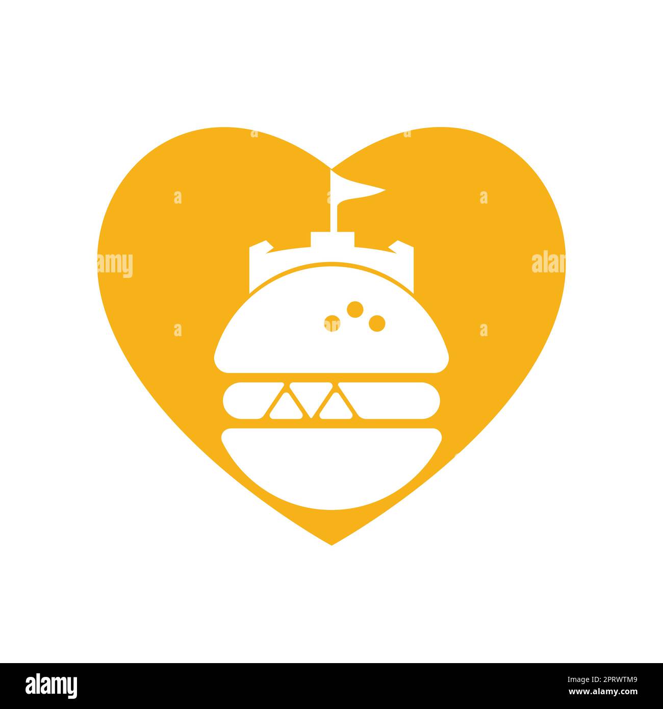 Burger Castle Vektor-Logo-Design. Fort Burgher Logo-Design. Stock Vektor
