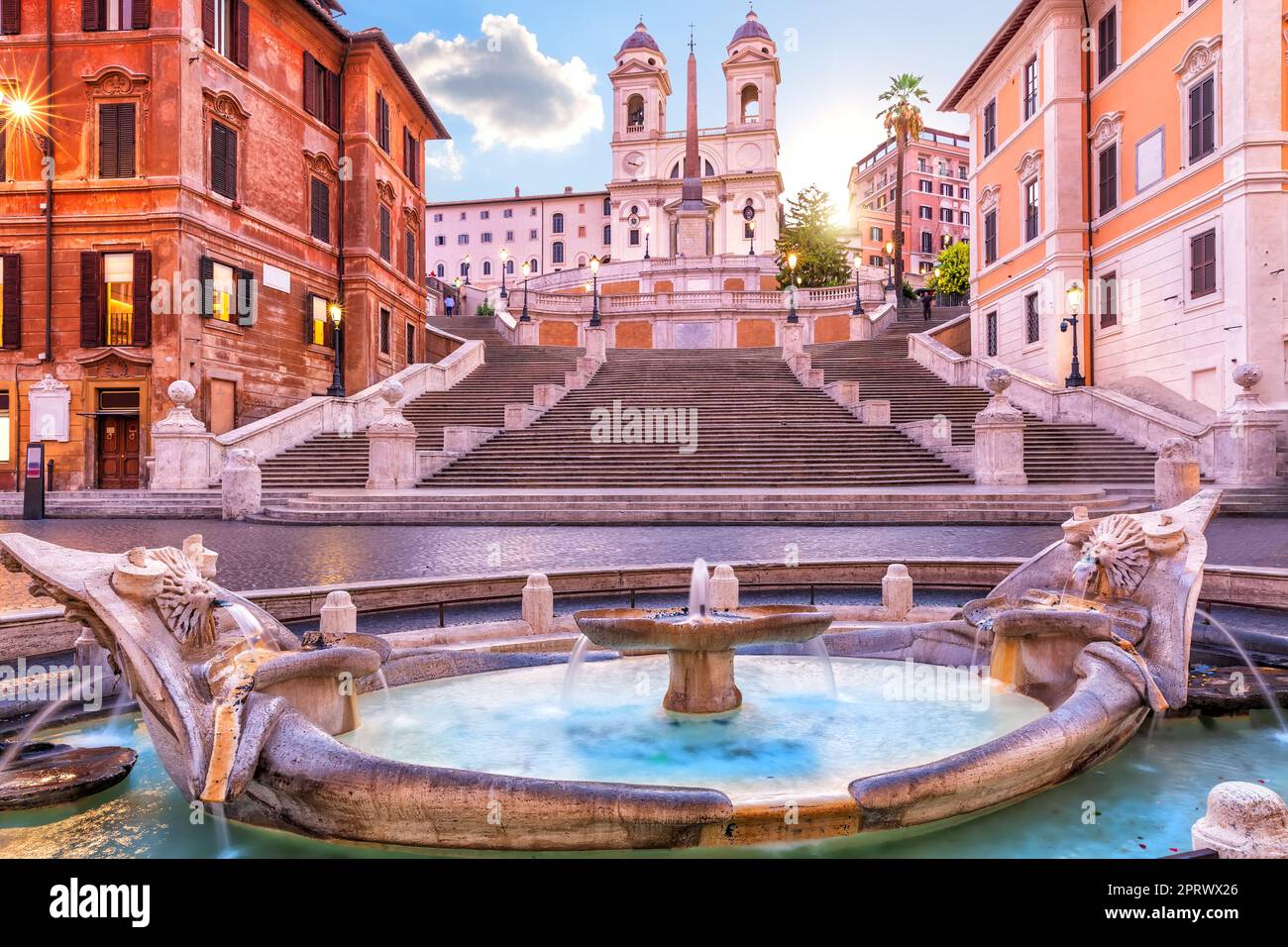 Brunnen des Bootes vor der Spanischen Treppe, Rom, Italien Stockfoto