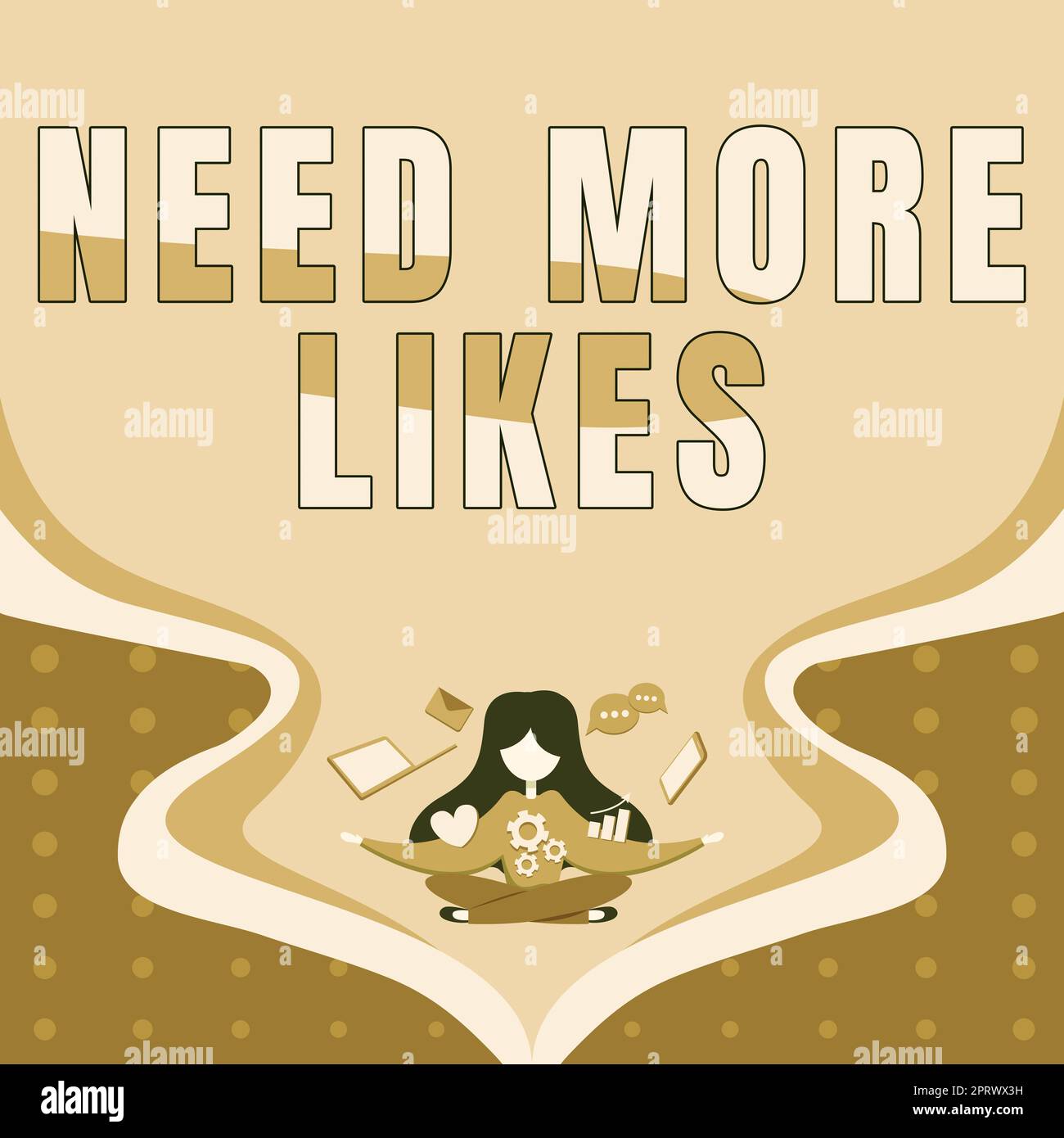 Konzeptionelle Darstellung erfordert mehr „Gefällt mir“-Bewertungen Fragen, ob er zusätzliche Reaktionen auf seinem Post benötigt. Geschäftsansatz, bei dem er fragt, ob er zusätzliche Reaktionen auf seinen Beitrag benötigt Stockfoto