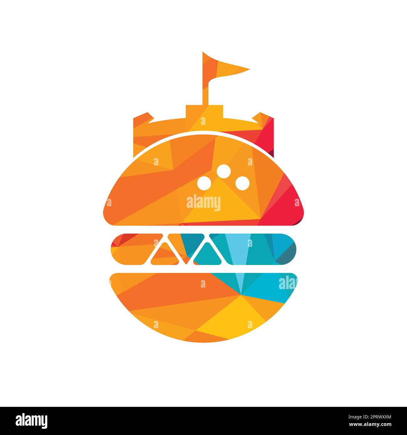 Burger Castle Vektor-Logo-Design. Fort Burgher Logo-Design. Stock Vektor