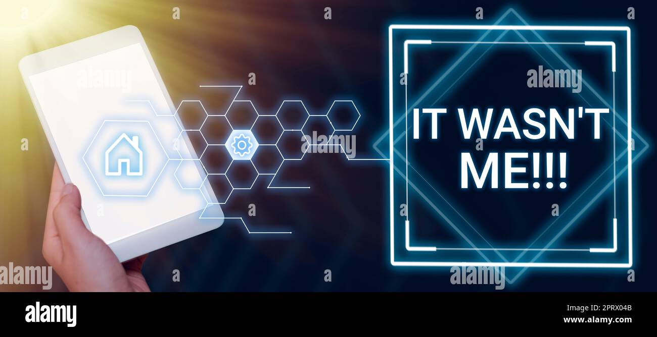 Handgeschriebener Text Es war nicht MeDeny etwas, etwas nicht zuzugeben oder zu akzeptieren. Ein Business-Showcase leugnet etwas, um etwas zuzugeben oder anzunehmen Stockfoto