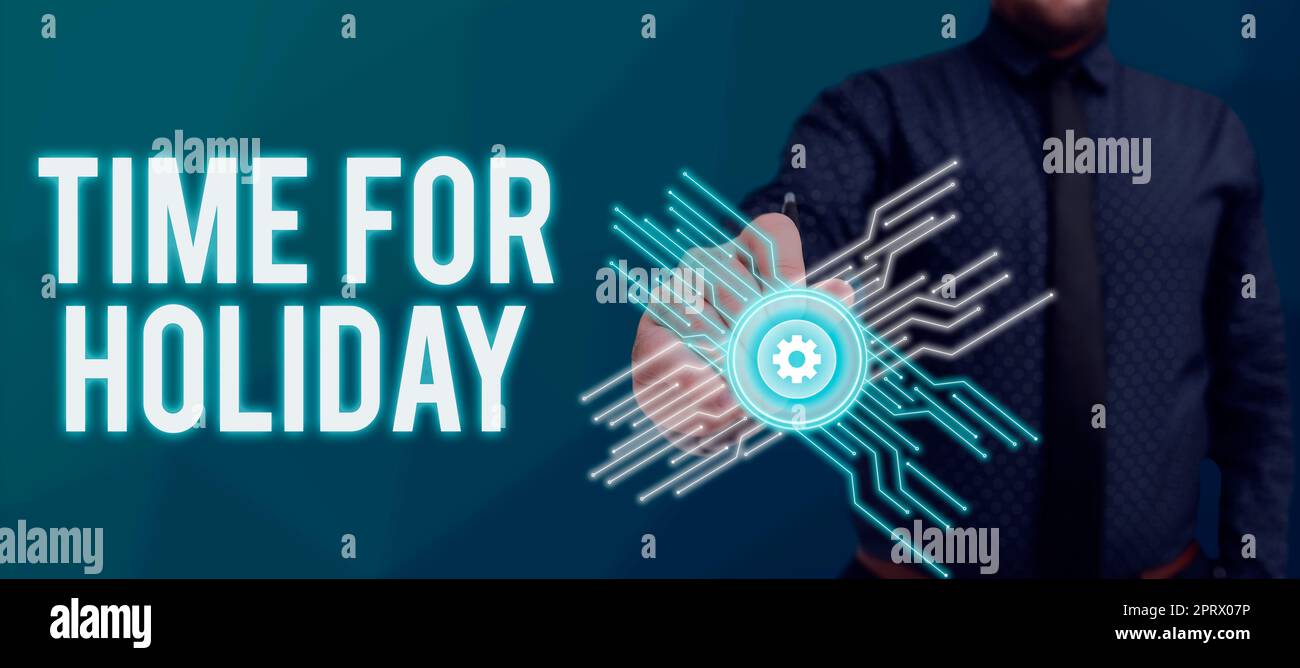 Konzeptionelle Ausstellungszeit für den Urlaub, um jemandem zu erzählen, dass dieser Moment für die Erholung am Summer Beach. Eine Geschäftsshow, die jemandem erzählt, dass dieser Moment für die Erholung von Summer Beach Stockfoto