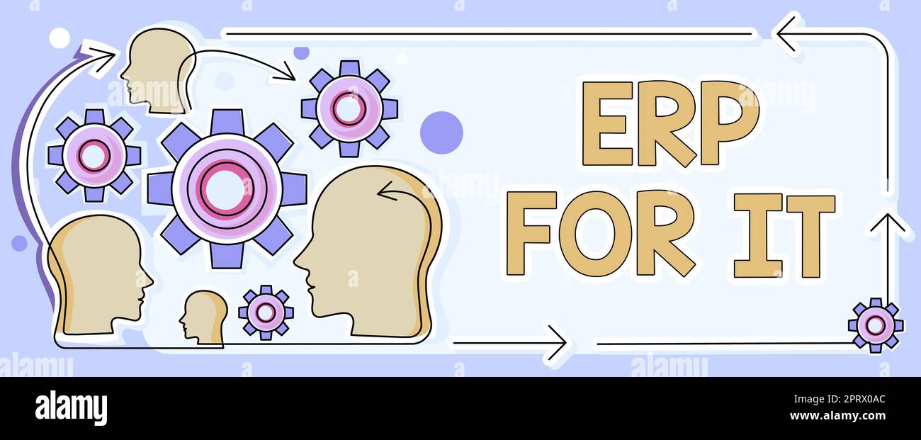 Handschrift text Erp für It. Begriff Sinne Enterprise Resource Planning Software für die Integration von Anwendungen Stockfoto