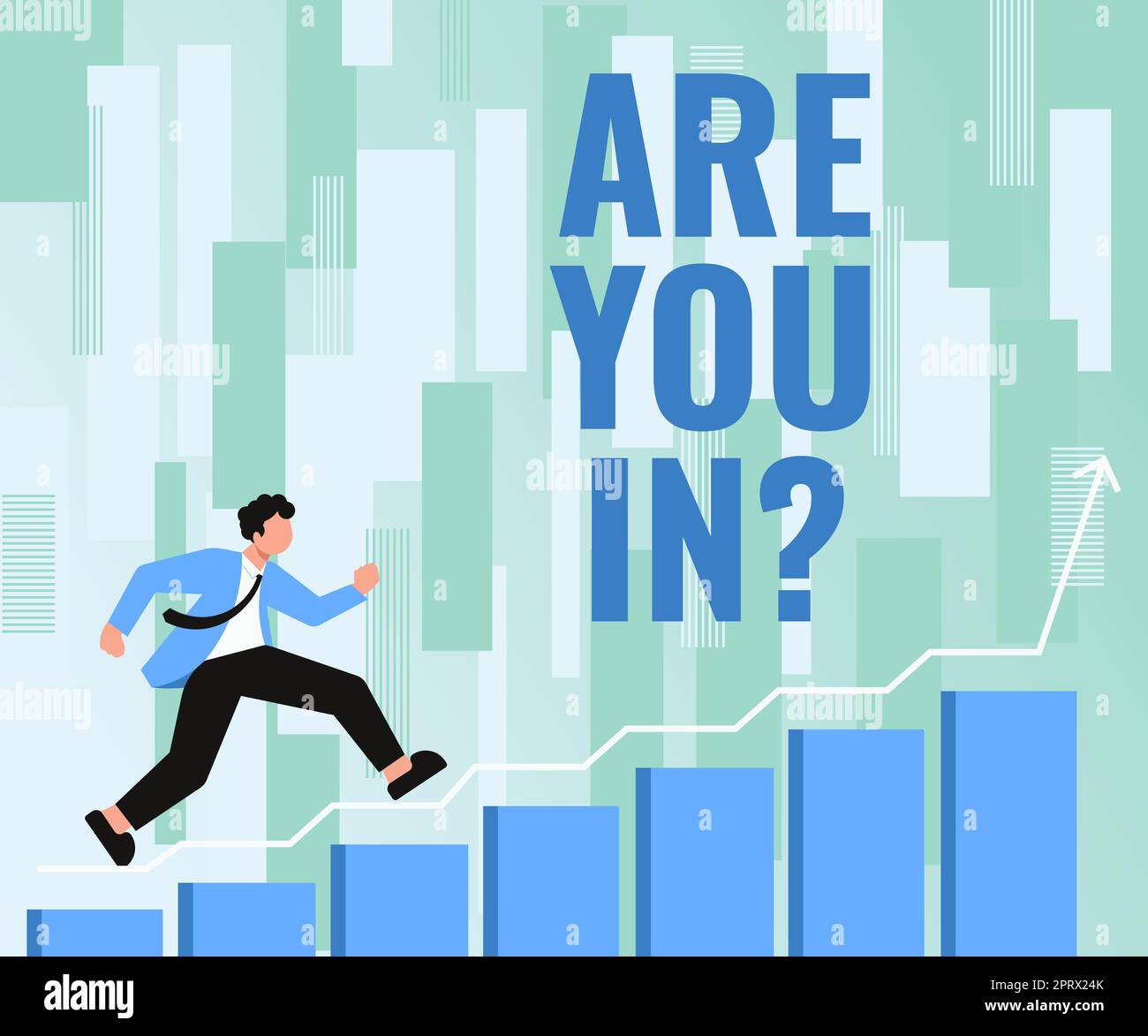 Hand schreiben Zeichen sind Sie in. Geschäftskonzept fragt, ob Sie engagiert sind, Kompromisse mit einer bestimmten Ursache einzugehen Stockfoto