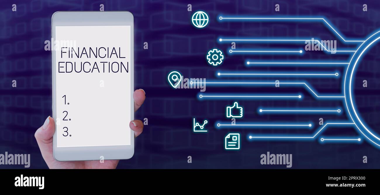 Handschrift Text Financial Education. Internet-Konzept zum Verständnis von Währungsgebieten wie Finanzen und Investitionen Stockfoto