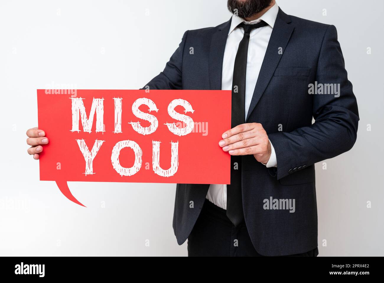 Textunterschrift mit Miss You. Konzept bedeutet Sehnsucht nach einer wichtigen Person in Ihrem Leben für einen bestimmten Zeitraum Stockfoto