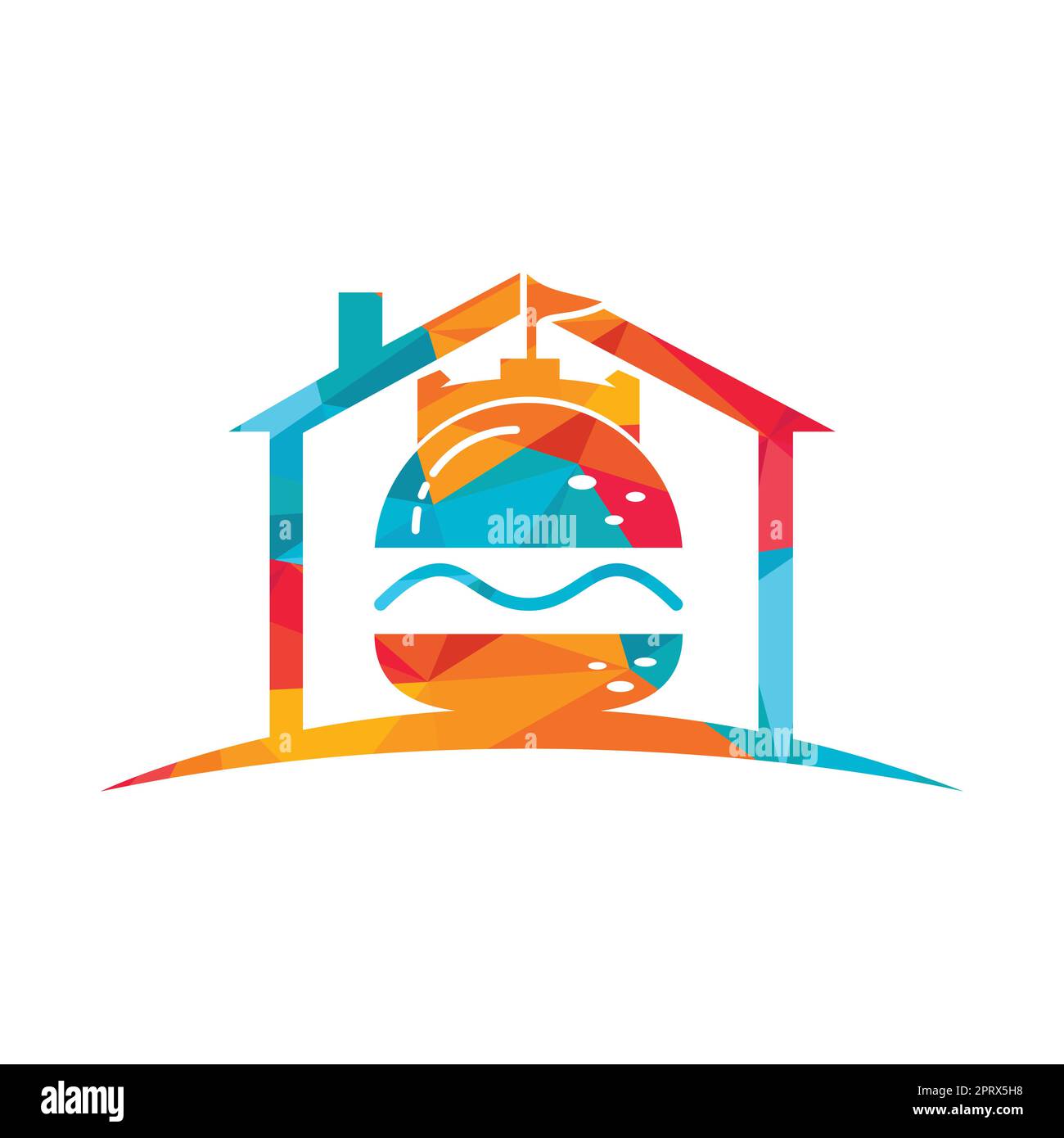 Burger Castle Vektor-Logo-Design. Fort Burgher Logo-Design. Stock Vektor