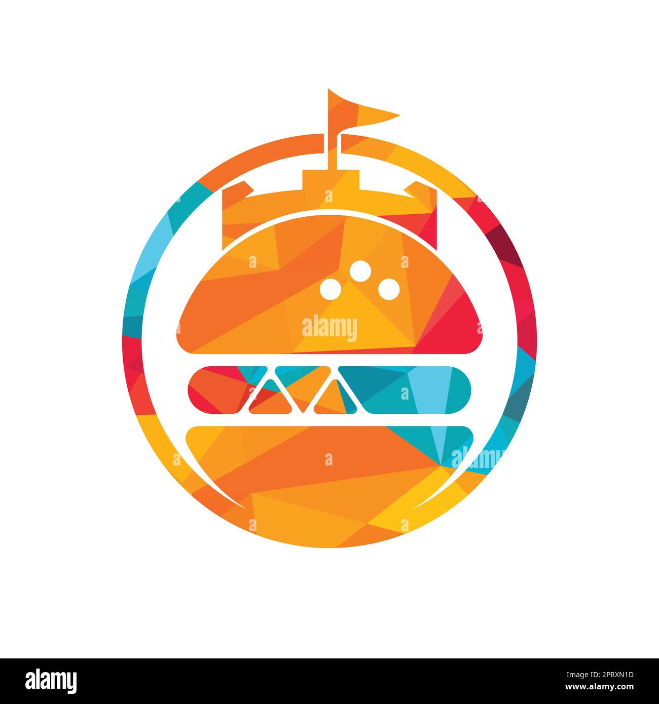 Burger Castle Vektor-Logo-Design. Fort Burgher Logo-Design. Stock Vektor