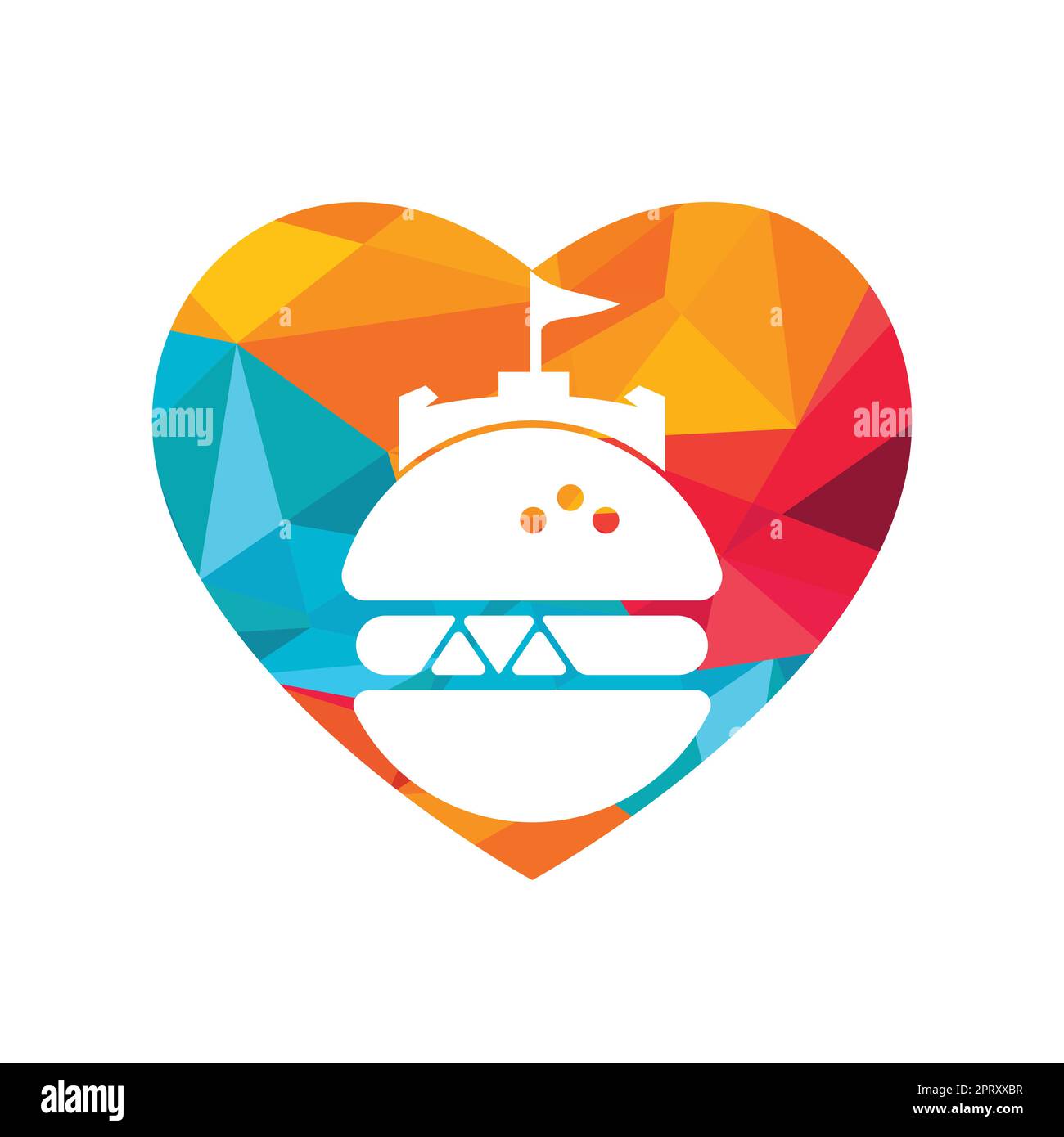 Burger Castle Vektor-Logo-Design. Fort Burgher Logo-Design. Stock Vektor