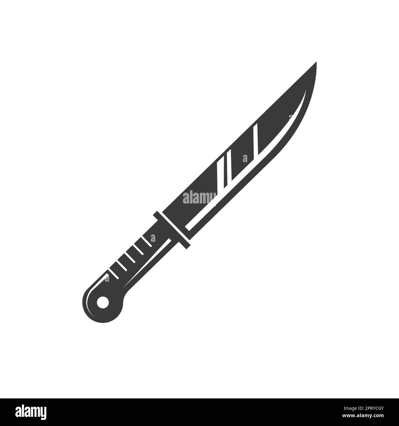 Schwarzes Küchenmesser Vektorsymbol Illustration Designvorlage Web Stockfoto