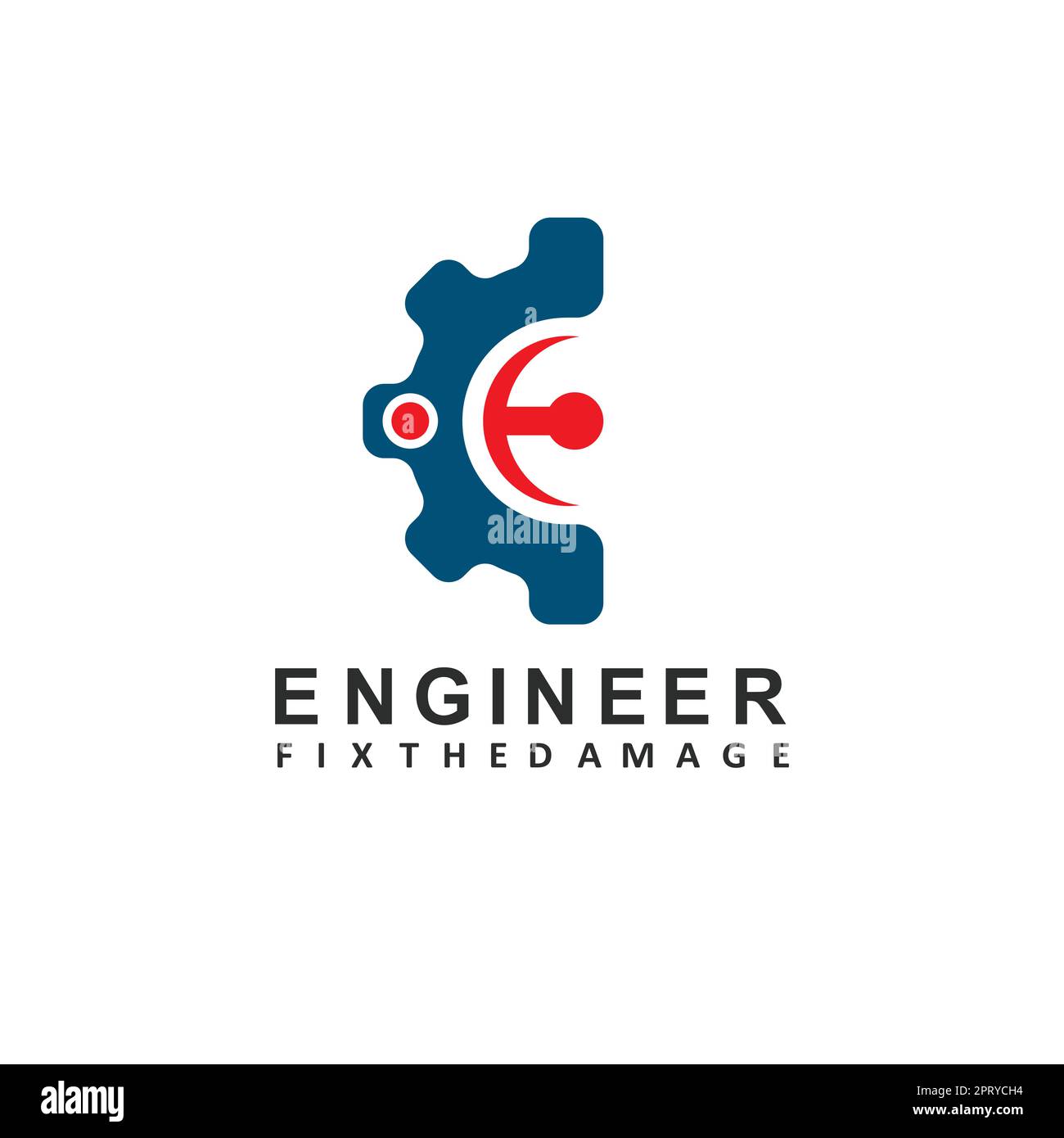 E Letter Gear Concept Design Vector icon template Web Stockfoto