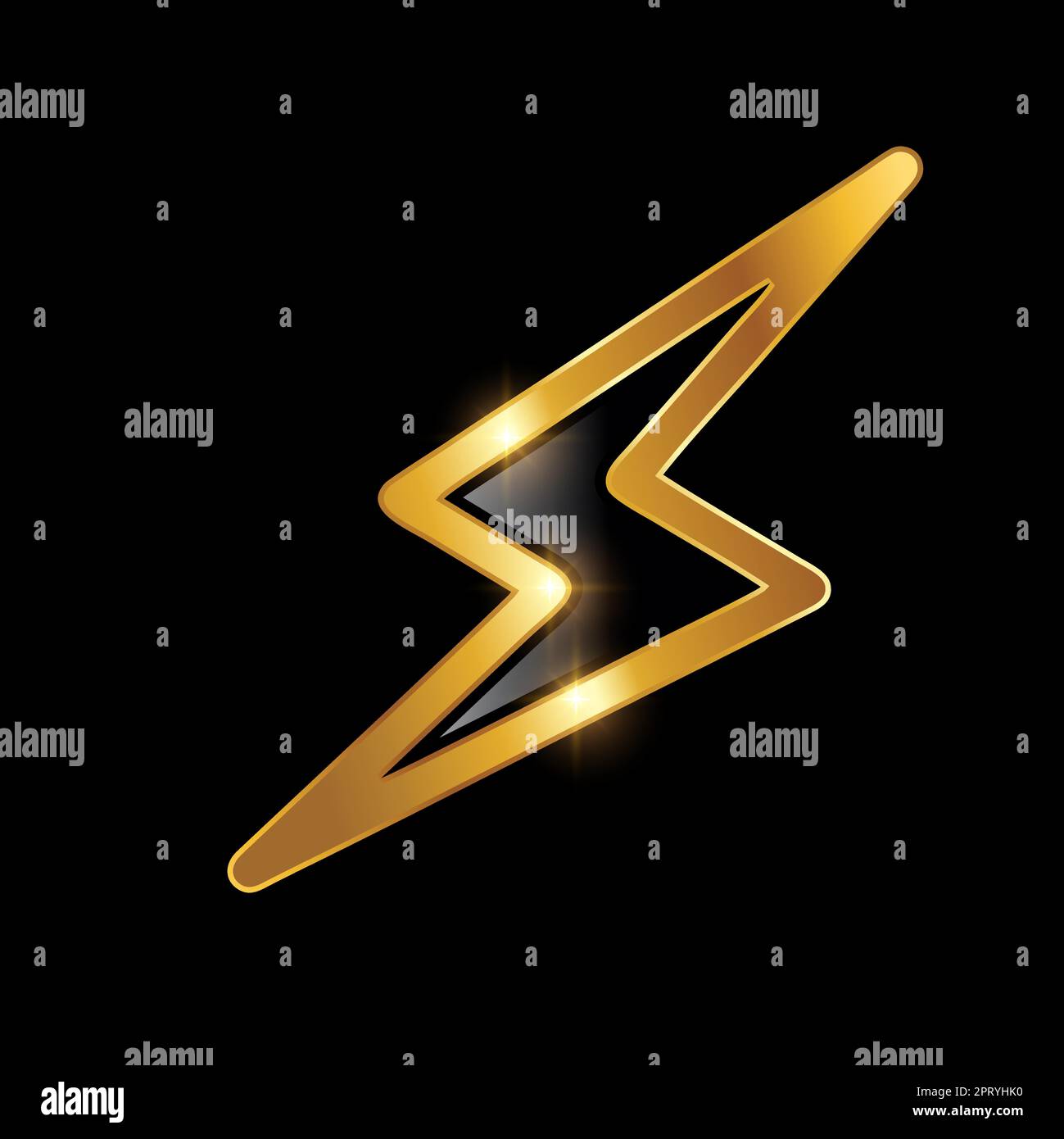Goldenes Thunder Logo-Vektorzeichen Stock Vektor