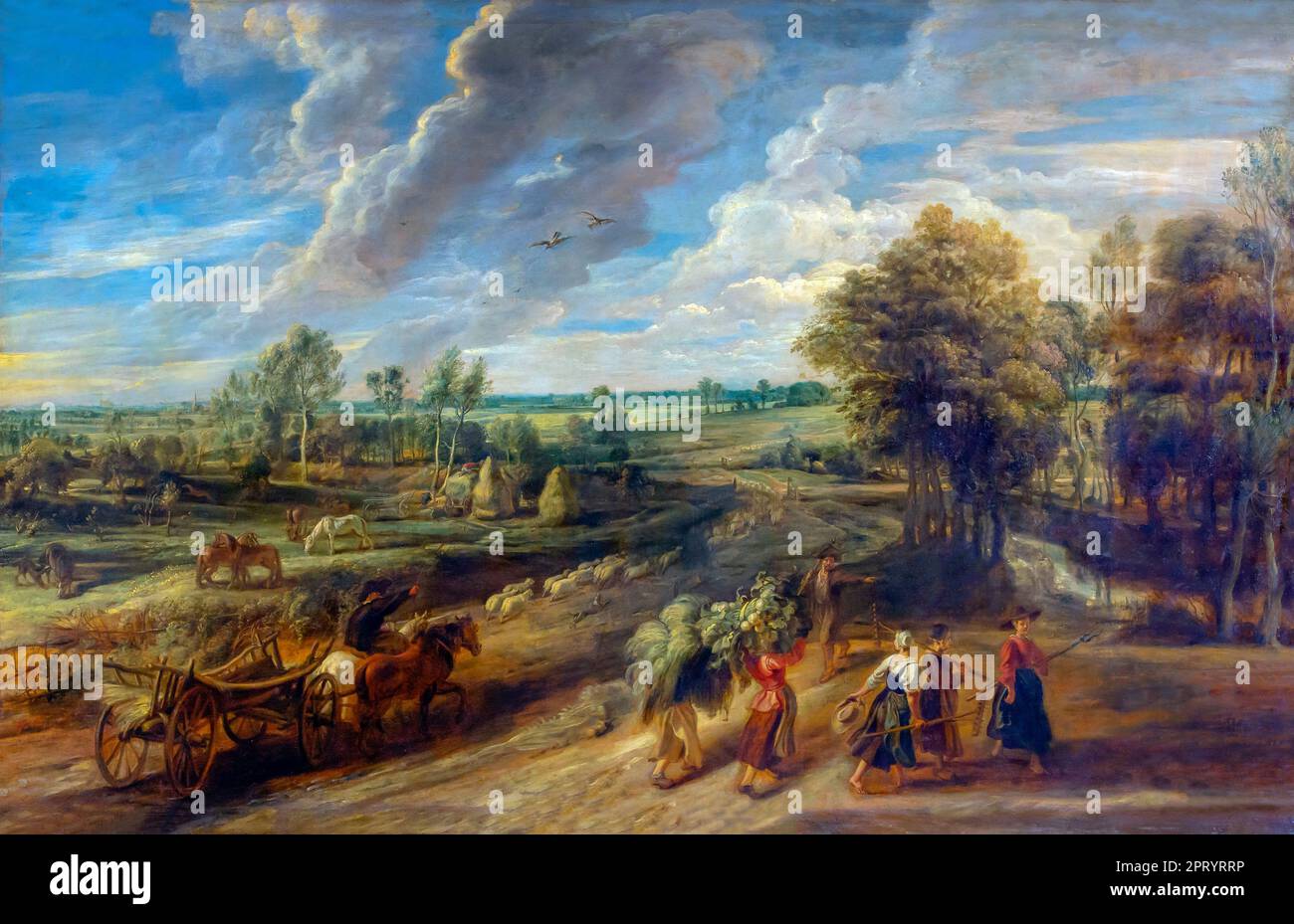 Die Rückkehr aus der Felder, Peter Paul Rubens, ca. 1640, Galerie Palatina, Palazzo Pitti, Florenz, Toskana, Italien, Europa Stockfoto