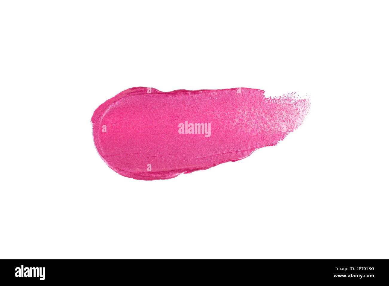 Lippenstift in leuchtendem Rosa oder Lipgloss mit schimmerndem Farbmuster glatter Abstrich. Kosmetikschmierprobe für das Design von Make-up-Produkten. Stockfoto