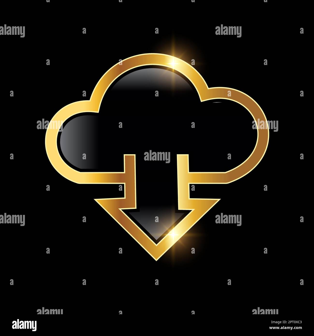 Golden Download Cloud Vector-Symbol Stock Vektor